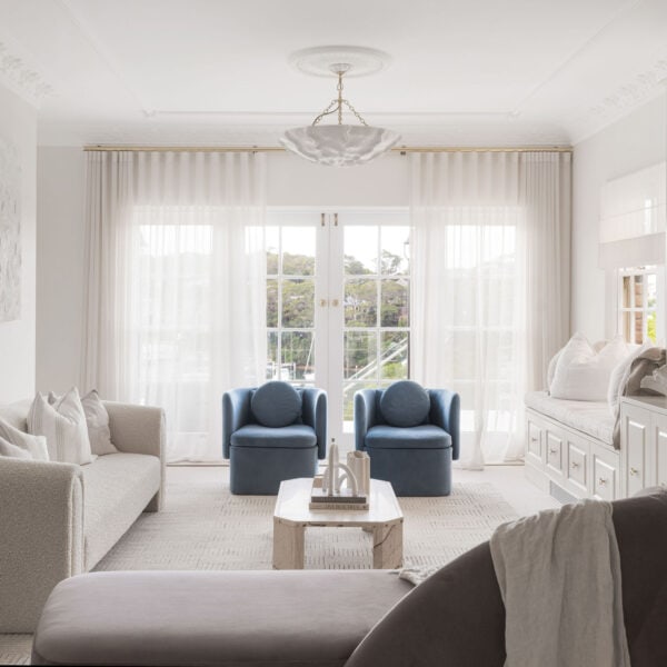 Living room designed by Bowerbird Interiors Dolans Bay